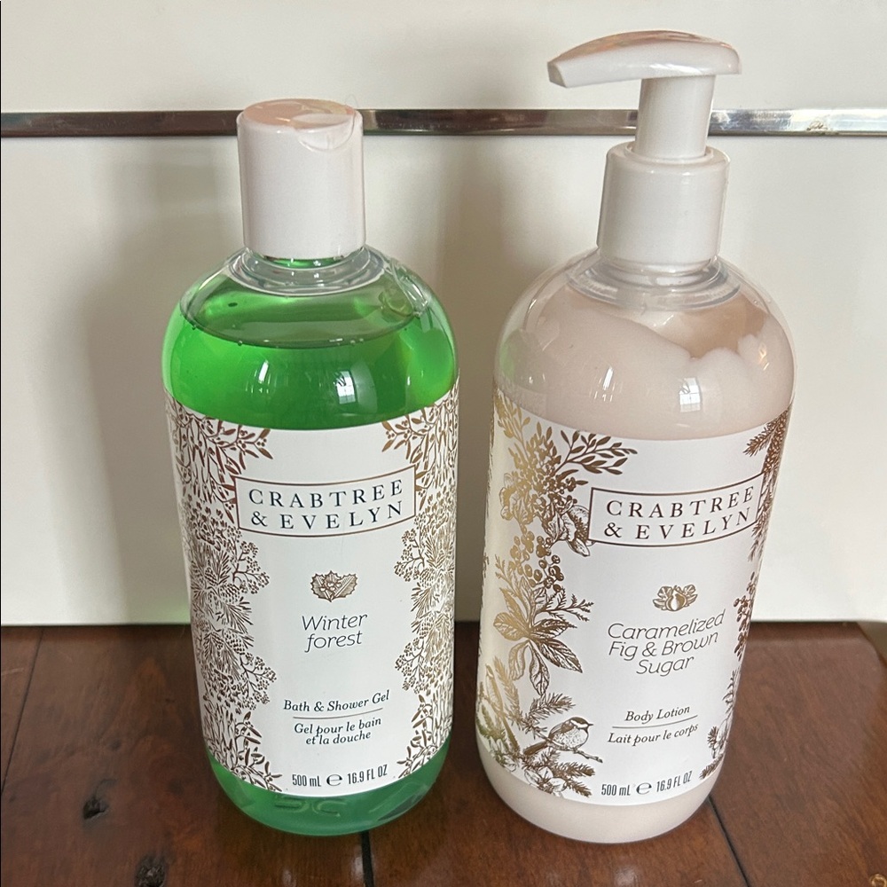 Great Price 🎉🎁🌟Crabtree & Evelyn Winter Forest Gel and Caramelized Fig Lotion